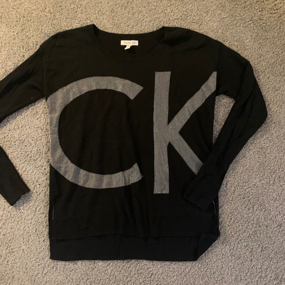 Black "CK" Oversized Sweater
